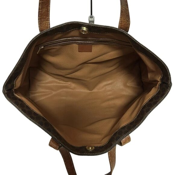 CELINE Macadam - Dark Brown Light Brown PVC Leather Tote Bag 177-081625 - Picture 7 of 8